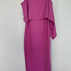 ASOS DESIGN premium midi dress with ruffle